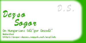 dezso sogor business card